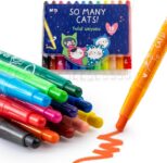 M&G Stocking Stuffers,12 PCS Twist Gel Crayons for artists,Non-Toxic Crayon Set for Glass and Paper with Clear Plastic Crayon Case, Holiday & Christmas Gift