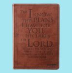 Christian Art Gifts Classic Journal I Know The Plans Jeremiah 29:11 Bible Verse Inspirational Scripture Notebook Brown Faux Leather Flexcover 336 Ruled Pages Imitation Leather