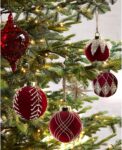 12PCS Velvet Glitter Christmas Ball Ornaments 3.15 Inches Luxury Decorations for Xmas Tree Party Wedding Home Elegance Modern Hanging Ornaments