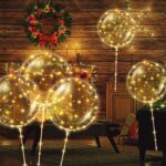 LED Balloons Light 10 Pack 20 Inch Clear Bobo Balloon with Sticks Helium Glow Bubble Lights for Party Supplies Valentines Decor Warm TPU Material Easy to Use