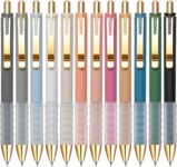 Linbsunne Gel Pens Black Ink Pen 0.5mm fine Point Pens Smooth Writing Retractable Office Supplies (12-count)
