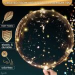 Lagarto 10 Pcs LED Balloons Light Up Balloons for Parties Clear 18″ Balloon with Gold String Lights & Individual Switch Light Up Valentines Day Decorations for Holiday Parties Batteries Not Included