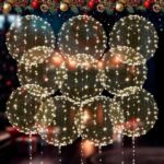 LED Light Up Balloons 10 Pack 20 Transparent Glow Balloons with Durable TPU & LED String Lights for Christmas Weddings Party Decorations Festive Nights