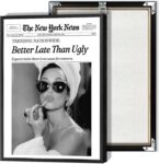 Retro Newspaper News Canvas Wall Art Vintage Black And White Better Late Than Ugly Decor Poster Funky Feminism Prints Magazine Painting For bedroom Bar And Party Wall Decor 12x16in Unframed