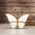Decorative Butterfly Wall Mirror with Gold Plastic Frame (9.8 x 6.3 inch)
