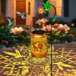 TEDOF Hummingbird Solar Lanterns Outdoor Waterproof Metal Garden Decor with Sheep Hook for Yard Porch IP65 Easy to Use for Women Mom Grandma Sister Christmas Gifts