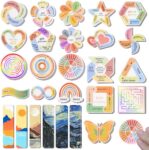 Nee Doh Rainbow Set 102 Pieces Calm Anxiety Sensory Stickers with 2 Texture Styles for Office & Classroom Desks Fidget Anxiety Stress Relief for Adults Teens USA Made