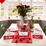 3 PCS Valentine’s Day Wooden Sign Table Decor, Happy Valentine’s Tabletop Centerpiece XOXO Be Mine Valentine Decorations for Tables, Valentine’s Day Presents Wood Love Heart Desk Mantle Shelf Decoration