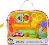 Play-Doh Starter Set 9-Piece Kit with Storage Tote & 4 Modeling Compound Cans Arts and Crafts for Kids Back to School Classroom Supplies Preschool Toys Ages 3+