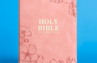 KJV Holy Bible, Giant Print with Cross-References, Soft Pink LeatherTouch with Floral Cover Design, Thumb Index, Ribbon Marker, Red Letter, Full-Color Maps, Easy-to-Read MCM Type, King James Version Imitation Leather – March 15, 2024