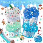 LAWOHO 6-Pack Snow Slime Kit for Kids – Butter Clear Water Cloud Slimes, Fluffy Slime Making Kit with Christmas Charms & Add-ins, Perfect for Girls & Boys Birthday, Christmas, Easter Gifts
