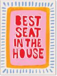 YYS Best Seat in The House Bathroom Sign Wall Art Cute Funny Colorful Dopamine Poster Trendy Fun Quotes Canvas Prints for Bathroom Restroom Wall Decor 12X16 inch Unframed