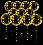 LED Balloons 10 Pack 20 Inches Clear Helium Bobo Balloons with String Lights for Valentines Day Halloween Christmas Wedding Birthday Party Decoration
