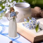NANAOUS Forget Me Not Guardian Angel Figurine 5.1 in Tall Hand-Painted Statue for Sympathy Gifts Loss of Loved One Miscarriage Home Decor Ornament
