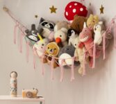 Stuffed Animal Storage Hammock Corner Net – Pink Room Christmas Decor for Teen Girls – Toys Storage Hanging Stuff Animal Organizer Holder Cute Stuff – Boho Nursery Dorm Bedoom Decor Aesthetic
