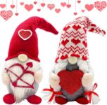 Valentines Day Decor – Valentines Day Decorations – Red Valentine Couple Plush Gnomes Decorations for Home, Office – Valentine’s Gifts for Her, Wife, Women – Romantic Anniversary Vday Wedding Gift