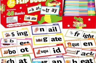 chiazllta 48 Word Family Build Book Spell Read and Rhyme Flip Activity Books ABC Vocabulary Flashcards Learn to Read Games Phonics Flashcards Kindergarten Sight Words Learning Activities for Kids