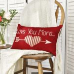AVOIN colorlife Valentine’s Day Love You More Arrow Love Heart Throw Pillow Cover, 12 x 20 Inch Red Cushion Case Decoration for Sofa Couch