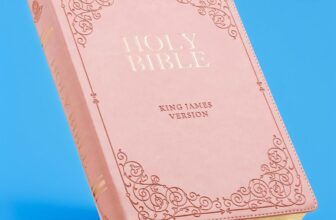 KJV Holy Bible Giant Print Full-size Faux Leather Red Letter Edition with Thumb Index & Ribbon Marker King James Version Pink KJV Full Size GP Editions