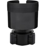 Car Cup Holder Expander with Adjustable Base, Fits Large Bottles 3.4 to 3.8 in Diameter, Securely Holds Yeti, Hydro Flask and More, Black