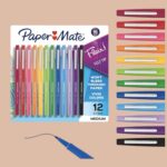 Paper Mate Flair Felt Tip Pens, Medium Point (0.7mm), Assorted Colors, 12 Count – For Arts & Crafts, Note-Taking, Journaling, School Supplies for Teachers & Students