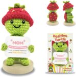 THEGIFTY Positive Crochet Turtle Mom You’re Turtle-y Awesome Handmade Strawberry Hat Encouragement Gift for Mom Birthday Eco-friendly Yarn Made in Vietnam