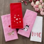 SKL Home Valentine’s Day Tossed Hearts Hand Towel Set, 2 Count