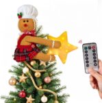 Gingerbread Man Christmas Tree Topper Decorations Unique Plush Hugging Doll Ornament for Trees Bottle Garlands & Decorative Settings 16.5″ Height 9.05″ Length Premium Quality