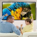 120 inch 16:9 Foldable Anti-Crease Portable Projector Screen for Home Theater Outdoor Indoor Support Double Sided Projection Waterproof Reusable Durable