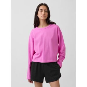 Knit Oversized Crop T-Shirt
