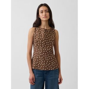 Linen-Blend Boatneck Top