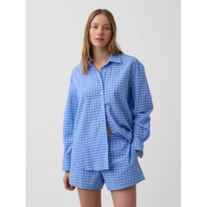 Seersucker Plaid Oversized Shirt