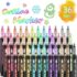 TRANSON 12pcs Outline Shimmering Markers with Metallic for Fun Art Drawing Craft DIY