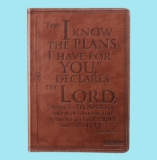 Christian Art Gifts Classic Journal I Know The Plans Jeremiah 29:11 Bible Verse Inspirational Scripture Notebook Brown Faux Leather Flexcover 336 Ruled Pages Imitation Leather