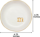 COLLECTIVE HOME – Ceramic Jewelry Tray, Decorative Trinket Dish for Rings Earrings Necklaces Bracelet Watch Keys, Birthday Mother’s Day Christmas Gift for Women, 4.75″, White Surface (M)