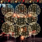 LED Light Up Balloons 10 Pack 20 Transparent Glow Balloons with Durable TPU & LED String Lights for Christmas Weddings Party Decorations Festive Nights