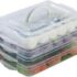 Divided Rotating Serving Tray with Lid and Handle Portable Snack Box for Fruits Snacks Veggie Charcuterie Clear Lazy Susan Organizer Fridge Storage Container for Adults Child 1PCS 9.5 L