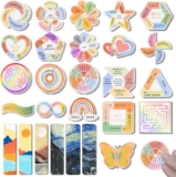 Nee Doh Rainbow Set 102 Pieces Calm Anxiety Sensory Stickers with 2 Texture Styles for Office & Classroom Desks Fidget Anxiety Stress Relief for Adults Teens USA Made