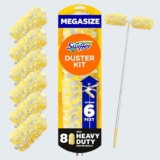 Swiffer Duster Kit with 6 ft Super Extendable Handle, Heavy Duty Starter Kit with 8 Refills