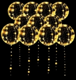 LED Balloons 10 Pack 20 Inches Clear Helium Bobo Balloons with String Lights for Valentines Day Halloween Christmas Wedding Birthday Party Decoration
