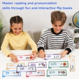 30 Read and Rhyme Flip Books for Kids, Word Family Phonics Flash Cards for Toddlers, Kindergarten & Homeschool Preschool Learning Activities, Sight Words Games for Ages 3+