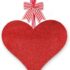 Large Heart Printing Ribbin Bows Red Heart Wreaths Bows for Wedding Valentine’s Day Window Door Wreath Decoration
