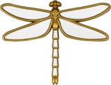 Decorative Golden Dragonfly Wall Mirror, Plastic Frame with Mirrored Wings (12.4 x 9.3 inches)