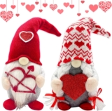 Valentines Day Decor – Valentines Day Decorations – Red Valentine Couple Plush Gnomes Decorations for Home, Office – Valentine’s Gifts for Her, Wife, Women – Romantic Anniversary Vday Wedding Gift