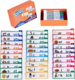 30 Word Family Build Book & Read and Rhyme Flip Book – Phonics & Sight Words Flash Cards for Preschool/Kindergarten, Fun Learning Tools for Classroom Homeschool to Master Early Reading
