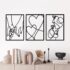 Small Decoritive Heart Wall Mirrors Set of 3, Decorative Four-Leaf Clover Mirror (Gold)