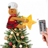 Gingerbread Man Christmas Tree Topper Decorations Unique Plush Hugging Doll Ornament for Trees Bottle Garlands & Decorative Settings 16.5″ Height 9.05″ Length Premium Quality